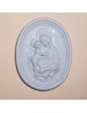 Oval Enameled Ceramic Madonna